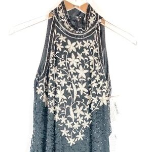 Papell Boutique Vintage Silk Beaded Dress NWT